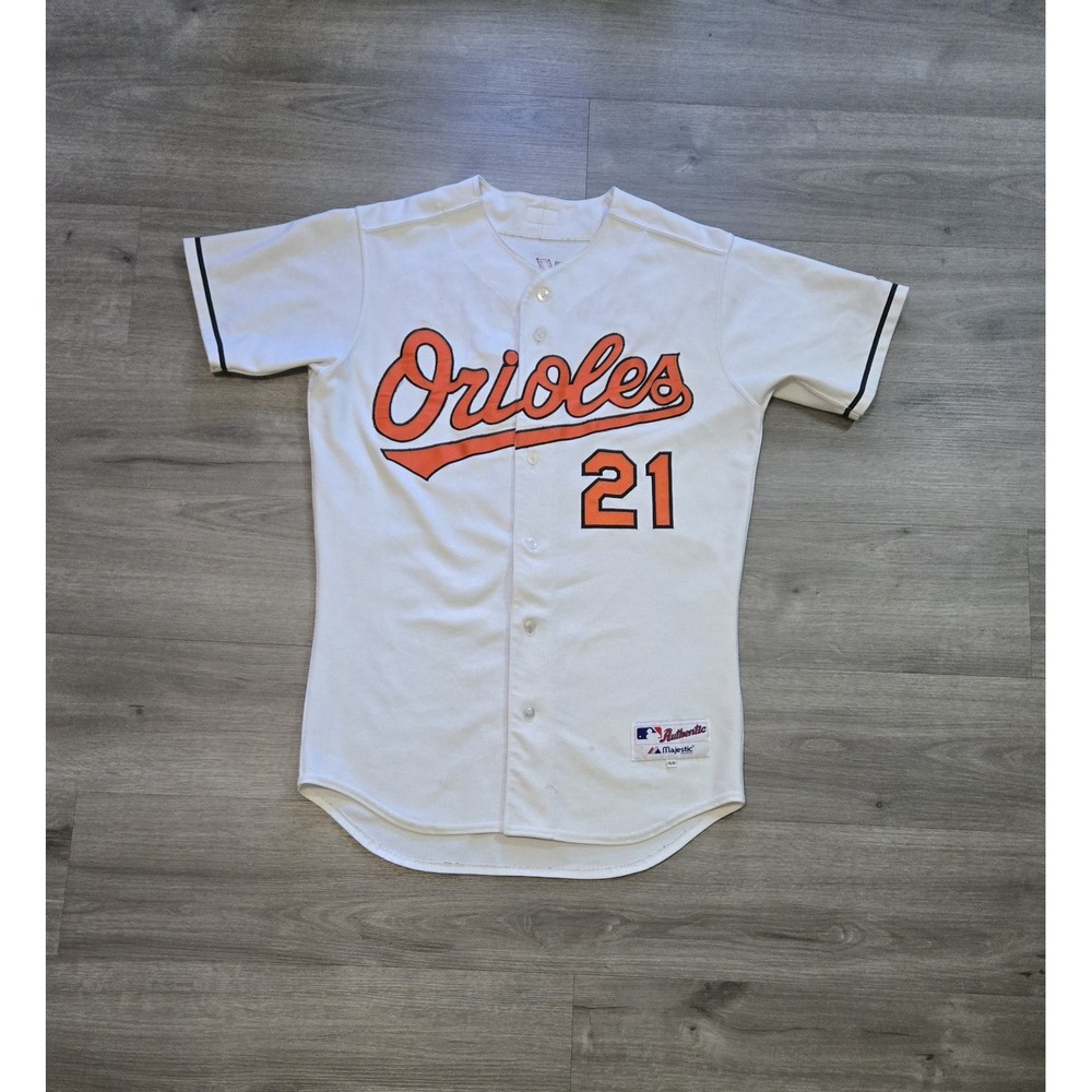 Majestic Baltimore Orioles Nick Markakis #21 Stitched Jersey White Mens Size 44